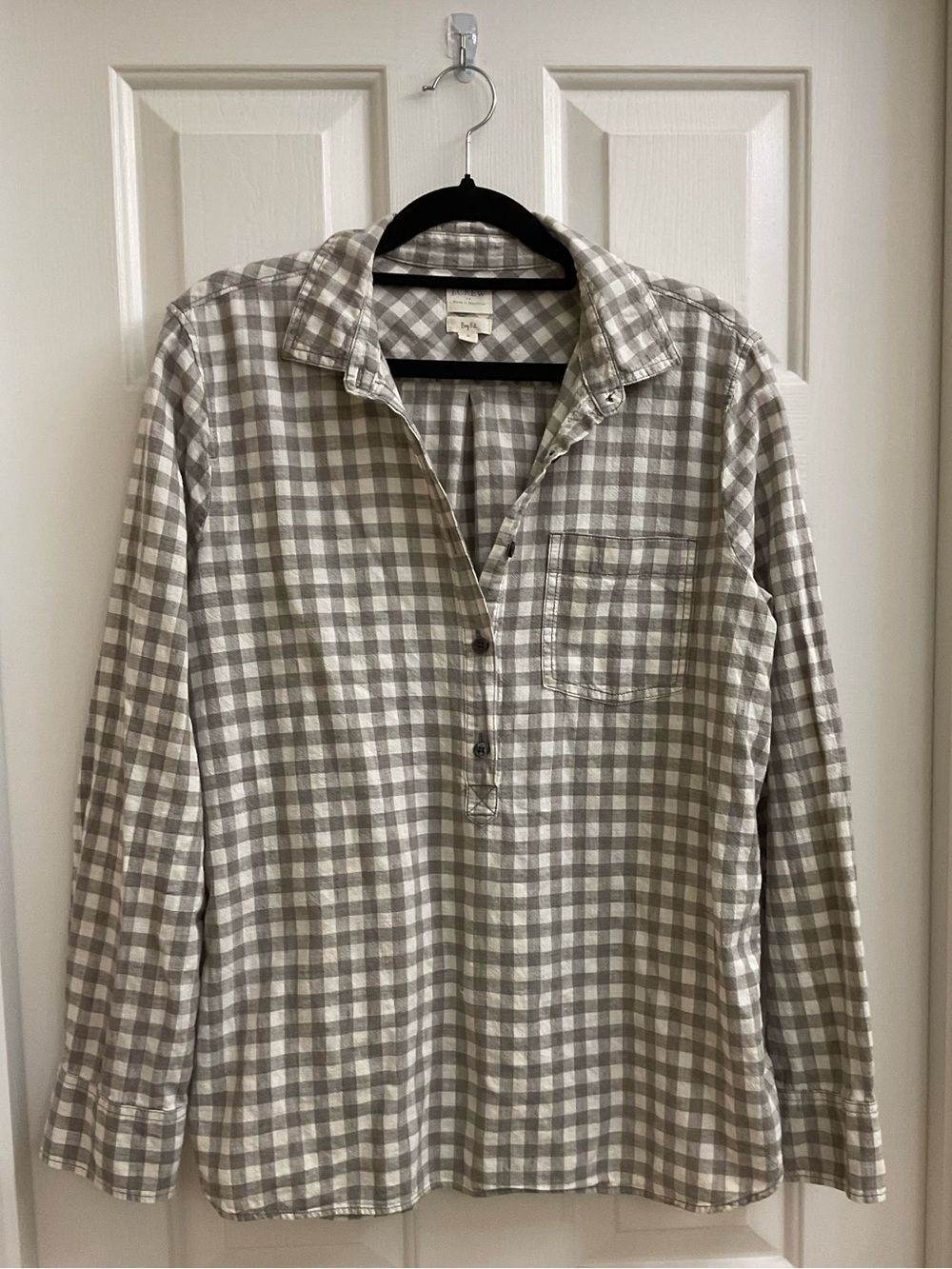 J.CREW Boy Fit Plaid Long Sleeve Shirt Size M
